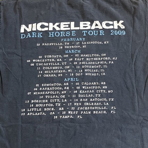 Nickelback Dark Horse 2009 Tour T Shirt Adult SZ XL Black Rock Band Concert - Picture 11 of 13
